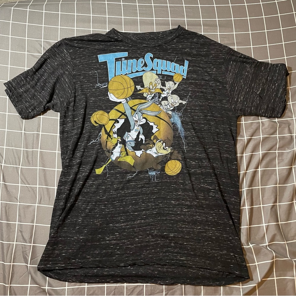 Space Jam Looney Tunes Basketball Bugs Gray T-Shirt Short Sleeve Men’s Size XL